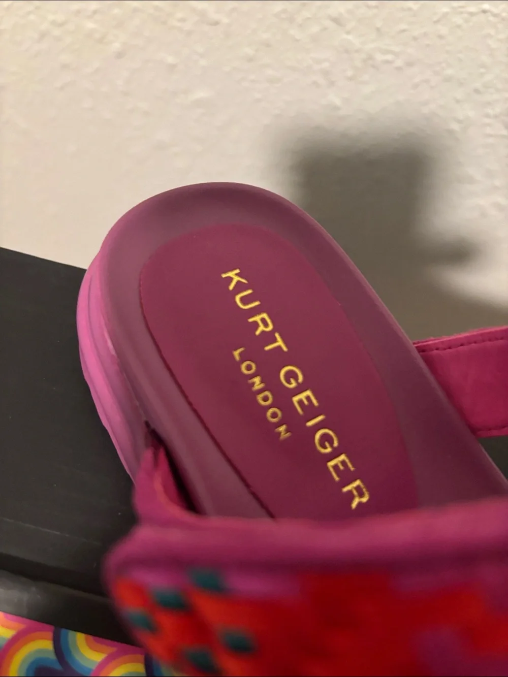 Kurt Geiger Kids' Metallic Fuchsia Slide Sandals